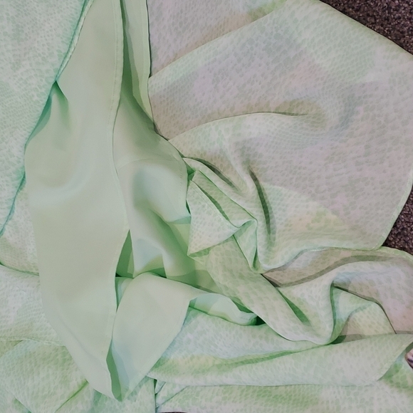 NWT Tahari ASL Mint snake Long Sleeve Smocked Surplus Wrap Dress - Picture 11 of 14